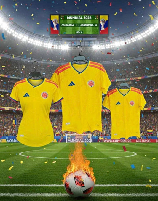 CAMISETA COLOMBIA ADIDAS CON DORSAL CAJA