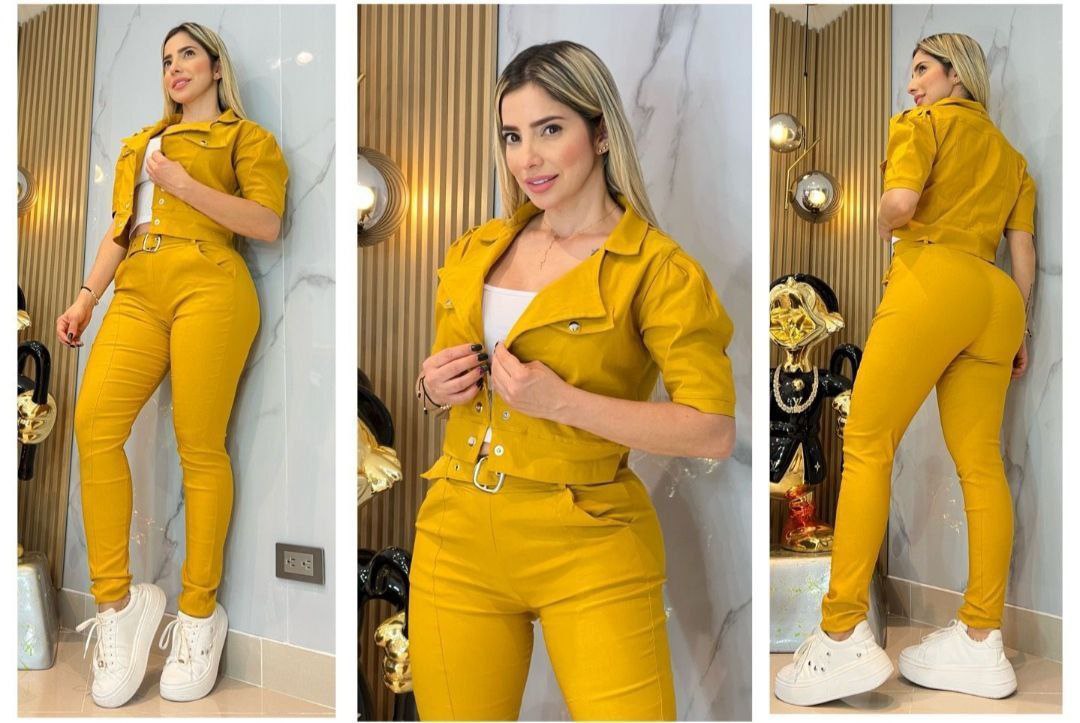 Conjunto chaqueta pantalón y blusa  2097